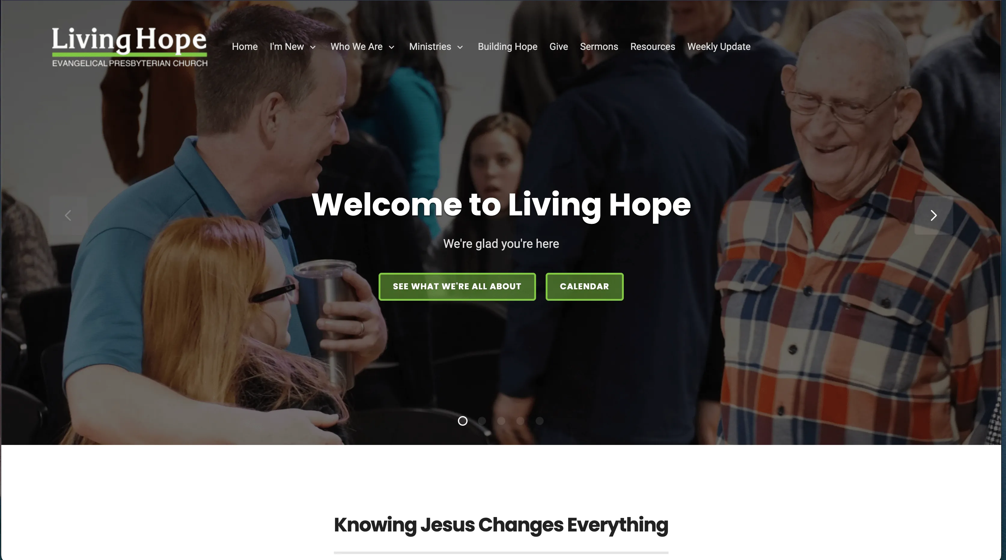 LivingHope Church website screenshot